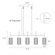 preview thumbnail 6 of 13, Tifany Modern 5-Light Black Chandelier Large Linear 45. IN Colored Glass Kitchen Island Lights - L 45.3" x W 4.3" x H 17.3"