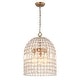 preview thumbnail 41 of 53, Vintage Glam Crystal Bird Cage Lantern Chandelier - Distressed Brass