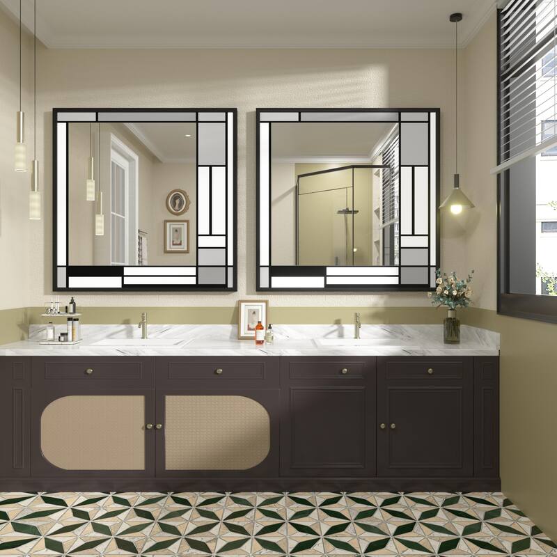 Window Pane Wall Decor Bathroom Vanity Mirror Mounted