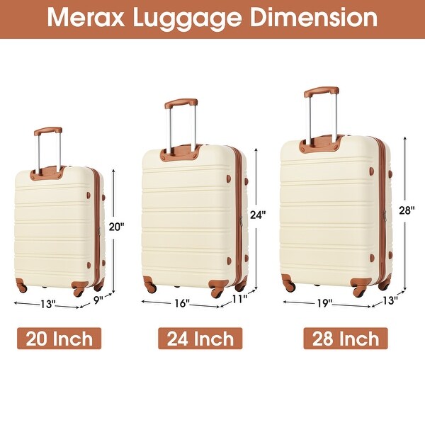 Expandable 3-Piece Hardside Spinner Luggage Set with TSA Lock