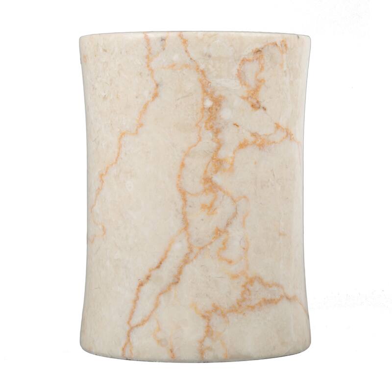 Creative Home Fenway Collection Champagne Marble Tumbler, Toothbrush Holder, Makeup Brush Organizer - Beige