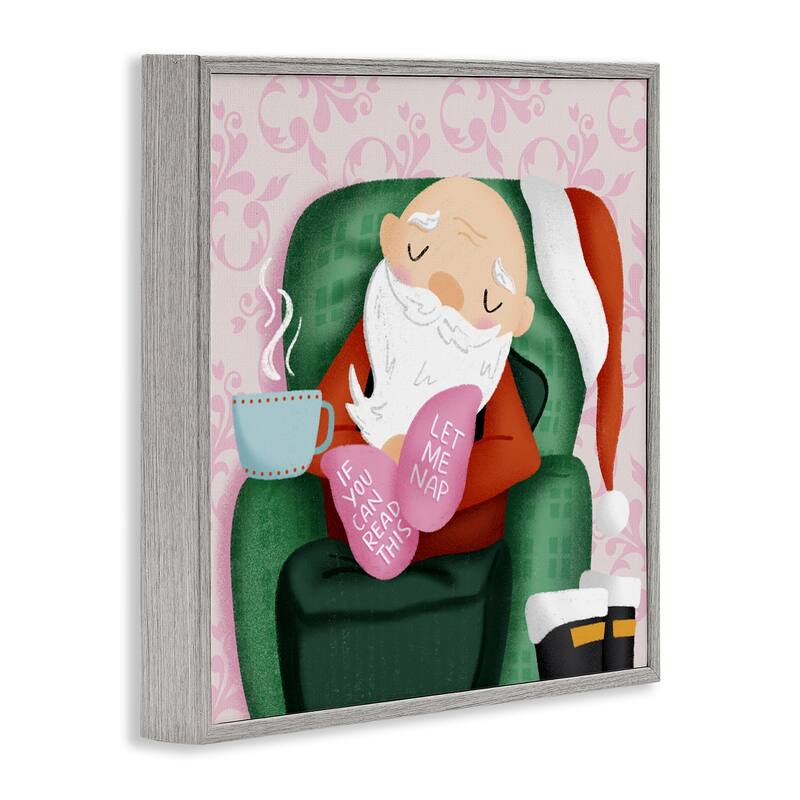 Stupell Cozy Sleeping Santa Claus Framed Giclee Art Design By Sarah Hickman
