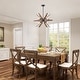 preview thumbnail 2 of 10, Bernice Antique Black Sputnik Natural Wood 6-light Chandelier