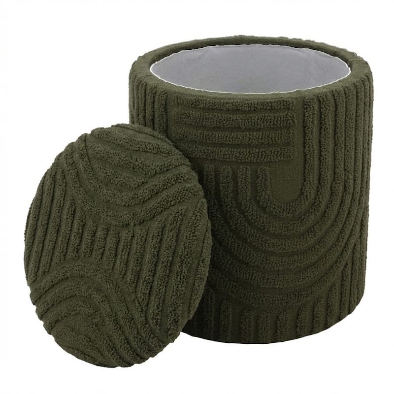 Modern Fabric Round Storage Ottoman