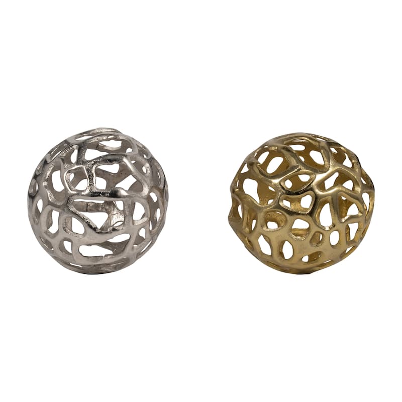 Sagebrook Home Modern Glam 6" Cut-Out Metal Round Orb - 6" x 6" x 6"