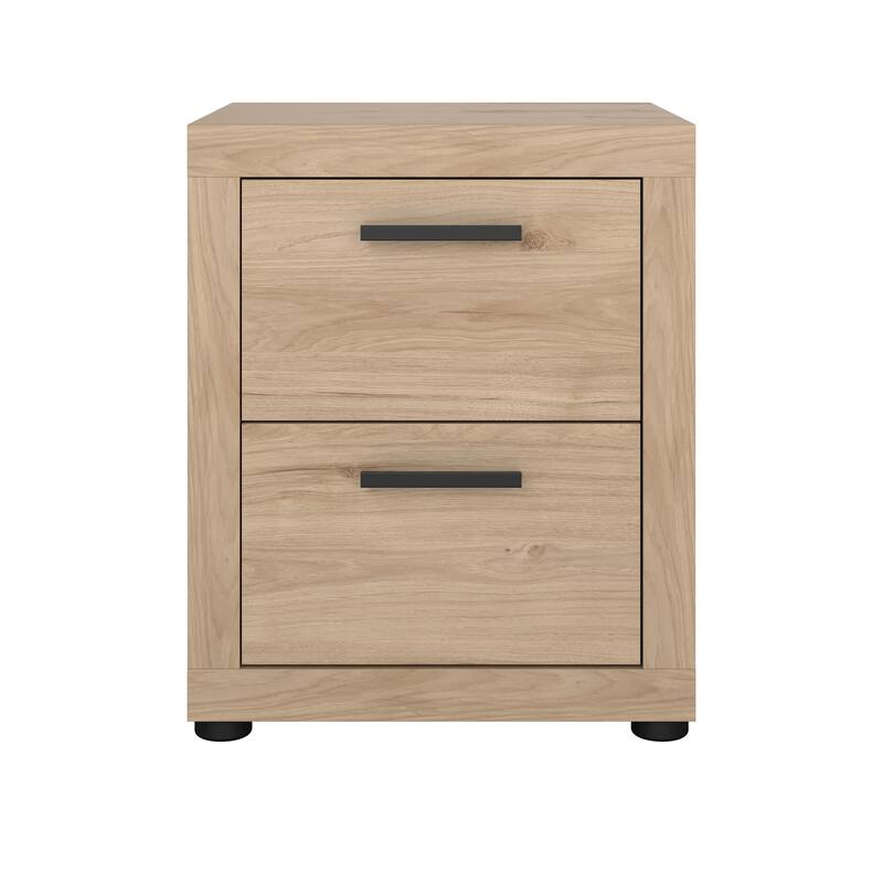 Porch & Den Mira 2 Drawer Nightstand, Jackson Hickory