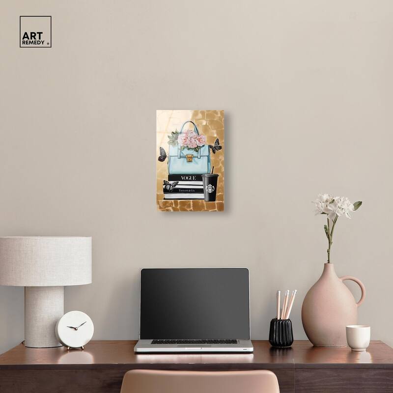Golden Era of Glam Books Acrylic by Art Remedy, Ready to Hang