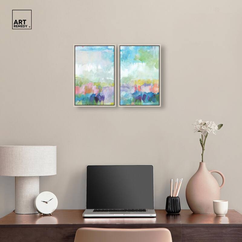 Harmonic Greens Canvas Set of 2 by Art Remedy