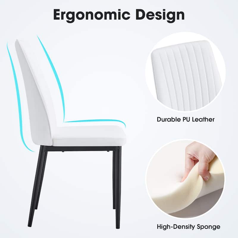 Modern 6 Piece Kitchen Chair Dining Chair Set with Upholstered Metal Legs for Dining Room Kitchen Living Room Bedroom