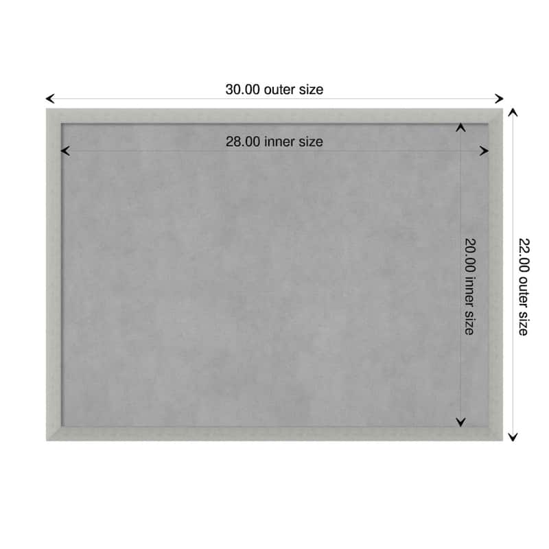 Amanti Art Silver Leaf Framed Magnetic Board - Board Size 28x20