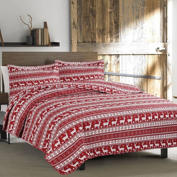 Rustic Cabin Rudolph Quilt Set Bed Bath & Beyond 33058477