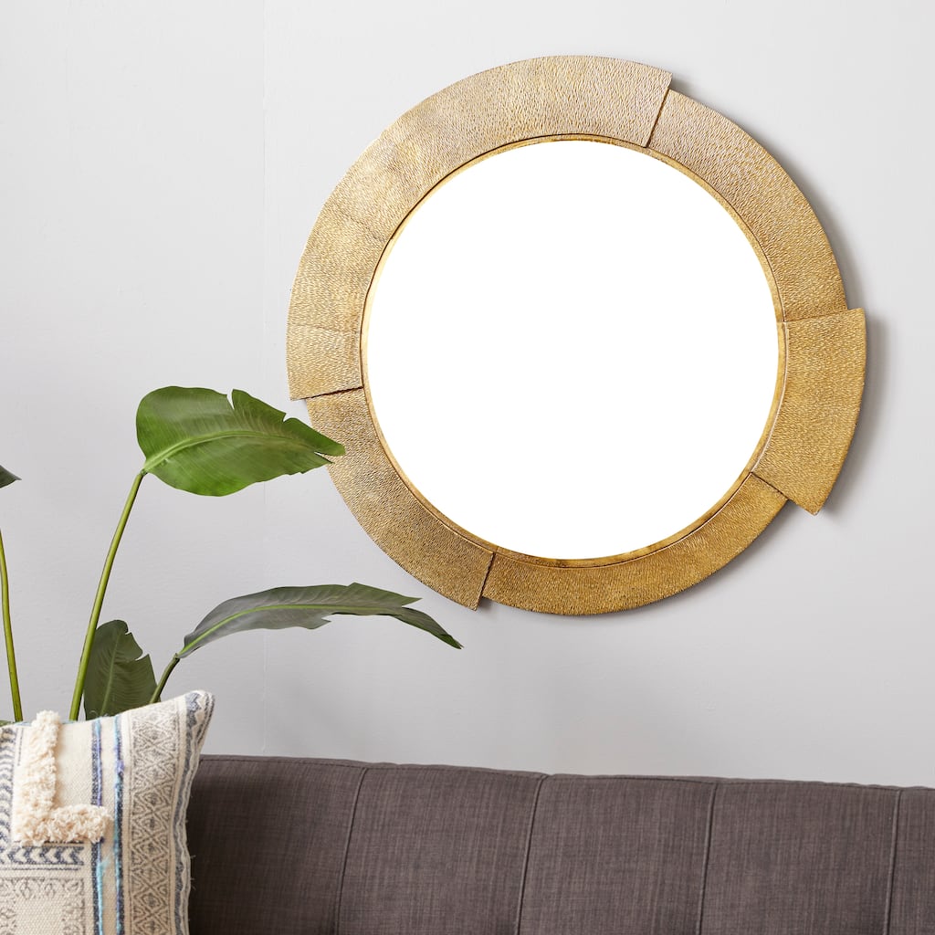 Gold Aluminum Contemporary Wall Mirror 36 x 36 x 1 - 36 x 1 x 36