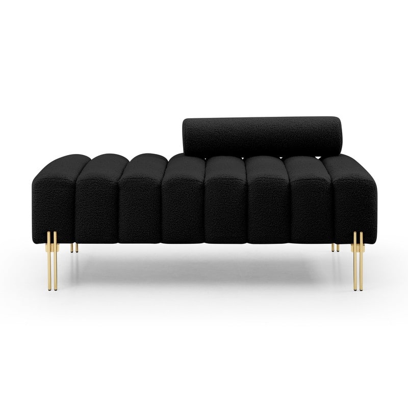 53.2" W Modern Upholstered Entryway Bench with Gold Metal Legs