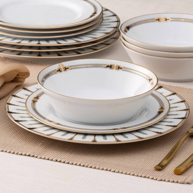Empire Gold 12-Piece Dinnerware Set, Service For 4