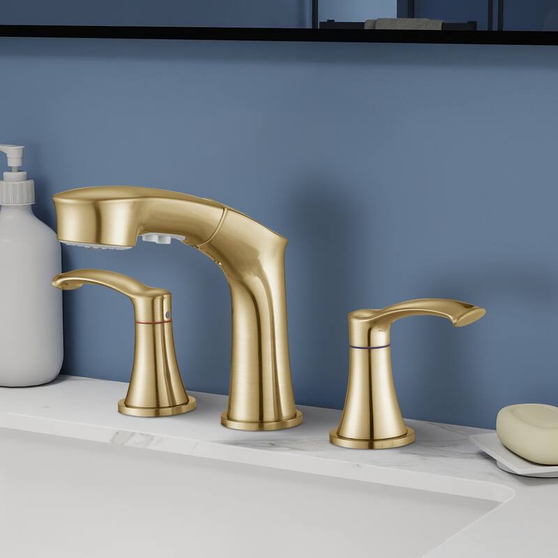 Topcraft Pull Down Two Handle Bathroom Sink Faucet