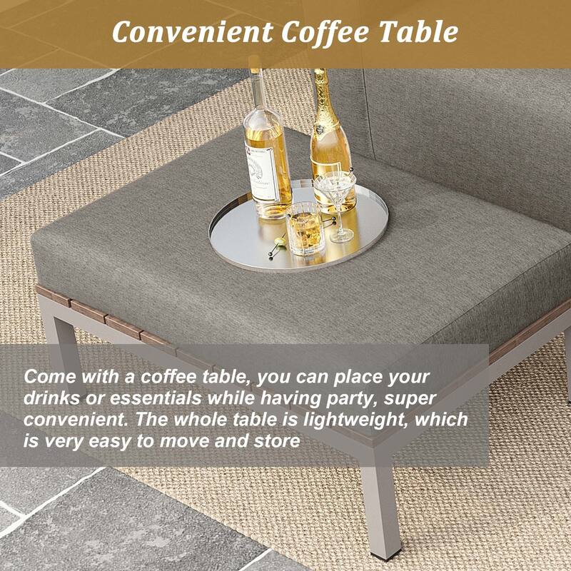 5-Piece Modular Sets Sectional Sofa Set Patio Conversation Sets