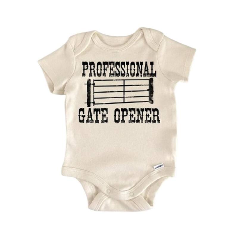 Gate Opener Farm Ranch - Baby Boy Girl Clothes Infant Bodysuit Funny Cute - Blue - 0-3M