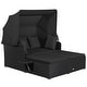 preview thumbnail 27 of 61, Outdoor Patio Daybed with Canopy and Foldable Side Trays - 65" x 60.5 x 58.5"