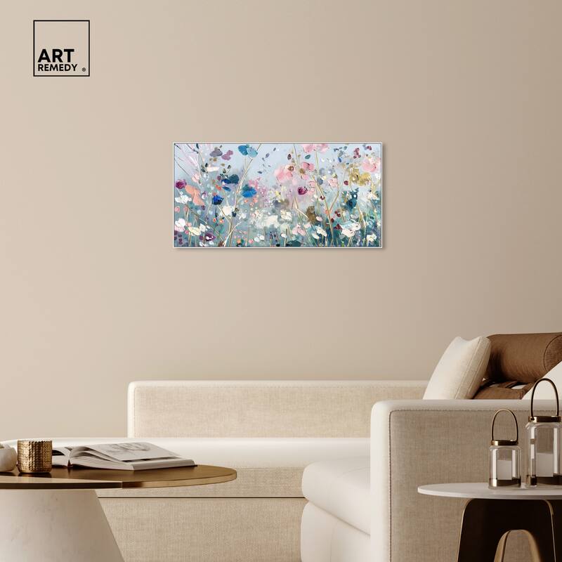 Art Remedy Blue Forest Ii Framed Floral Fine 1 Piece Canvas Wall Art