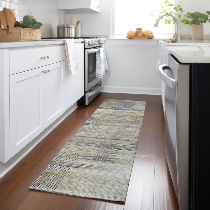 Machine Washable Indoor/ Outdoor Chantille Contemporary Imprints Rug