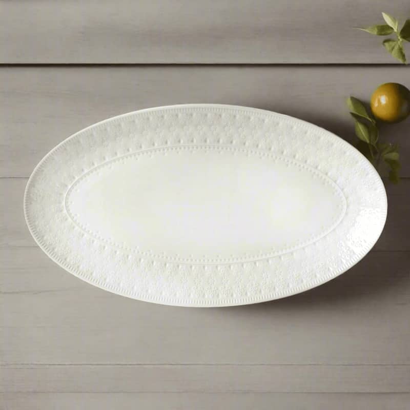 Euro Ceramica Fez 12.75" Oval Platter - 15.75 in. x 8.75 in. x 1.3 in.