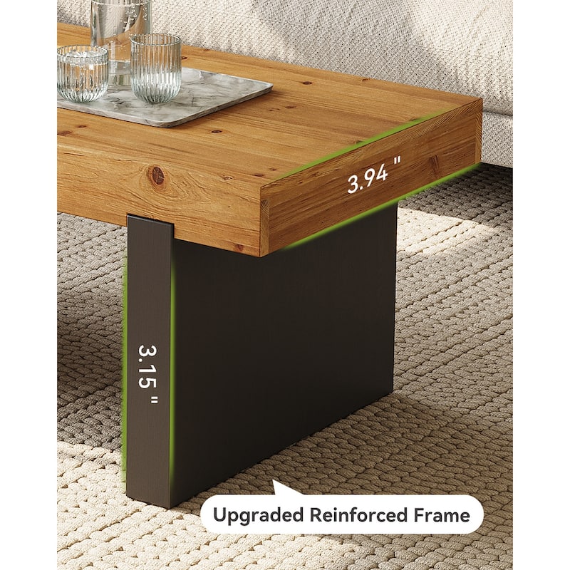 Rectangle Solid Wood Center Coffee Table for Living Room