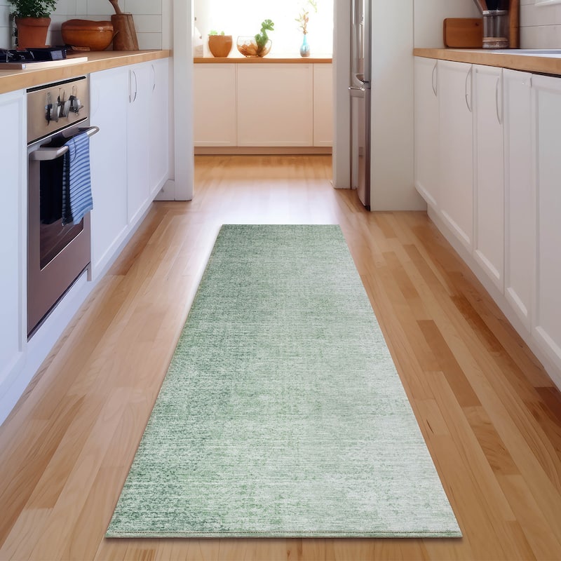 Premium Washable Super Soft Solid Ombre Juju Mayfield Rug - Green - 2' 3" x 7' 6" - Runner
