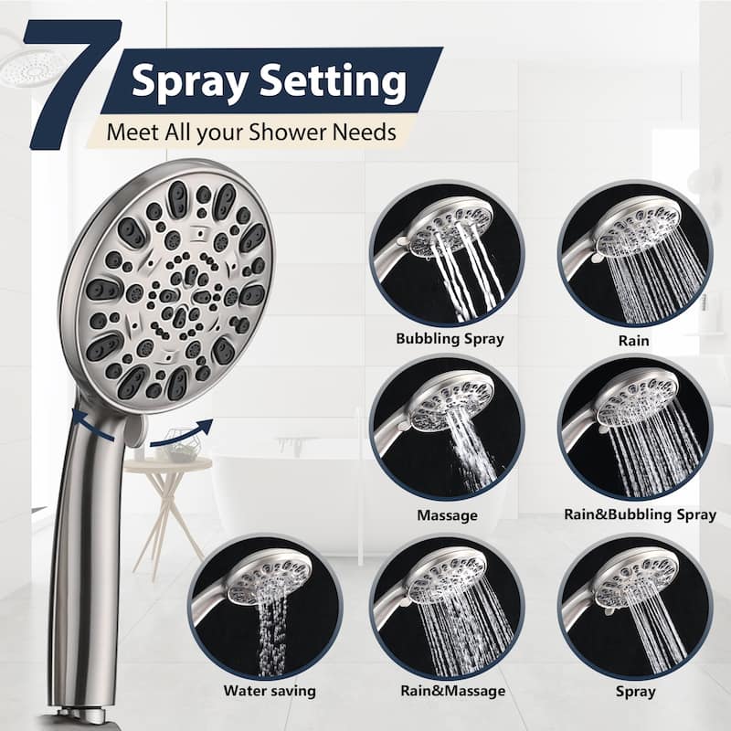 PROOX Bath Dual Shower Head and Handheld Shower Extend Arm (Valve Not Included)