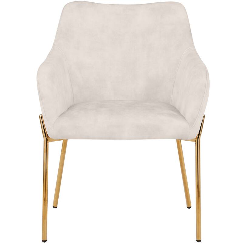 Zaire Upholstered Dining Chair in Velvet/Leather/Boucle with Gold Chrome Iron