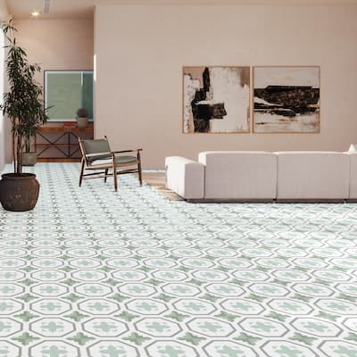 Merola Tile Prisma Olive 9-3/4" x 9-3/4" Porcelain Floor and Wall Tile
