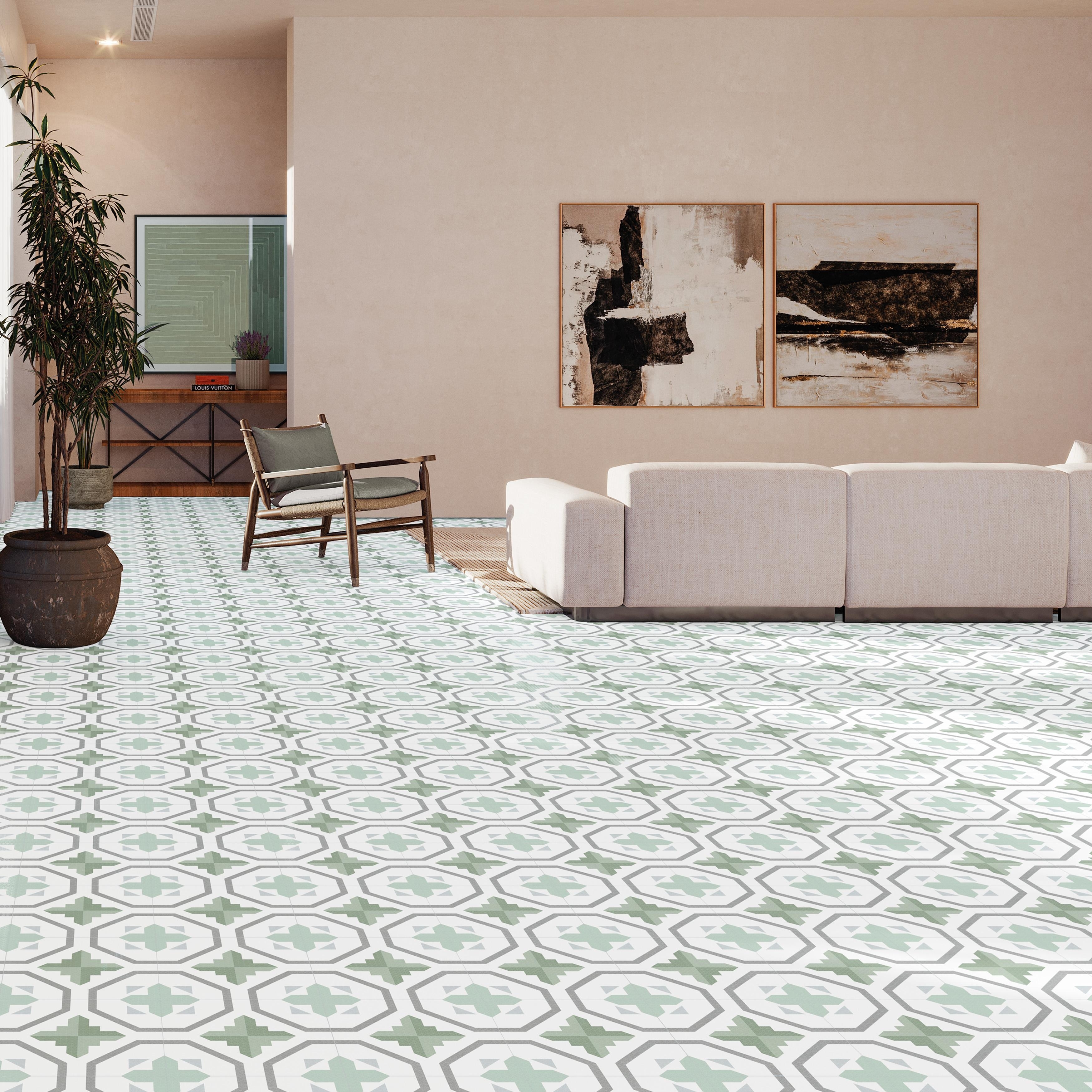 Merola Tile Prisma Olive 9-3/4" x 9-3/4" Porcelain Floor and Wall Tile