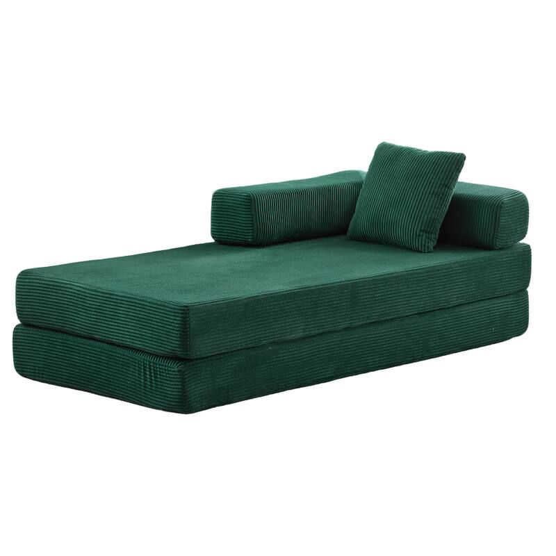 Convertible Futon Couch Lounge Sleeper Bed Bed-with Pillow Back Support Armrest