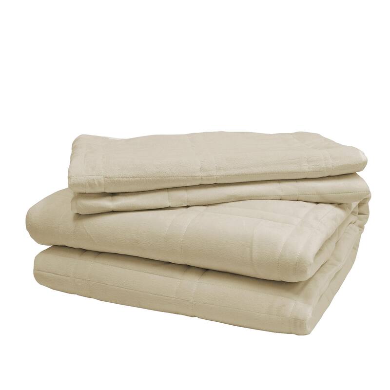 Home Soft Things 3 Piece Box Quilted Micromink Bedspread 102" x 90"
