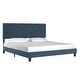 preview thumbnail 19 of 47, Dartington Velvet Fabric Platform Bed by iNSPIRE Q Modern Dark Blue Velvet - King