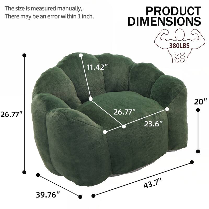 Adult Bean Bag Sofa with Pull Ring can be Easily Moved Suitable for Various Environments Such as Living Room, Bedroom, etc.