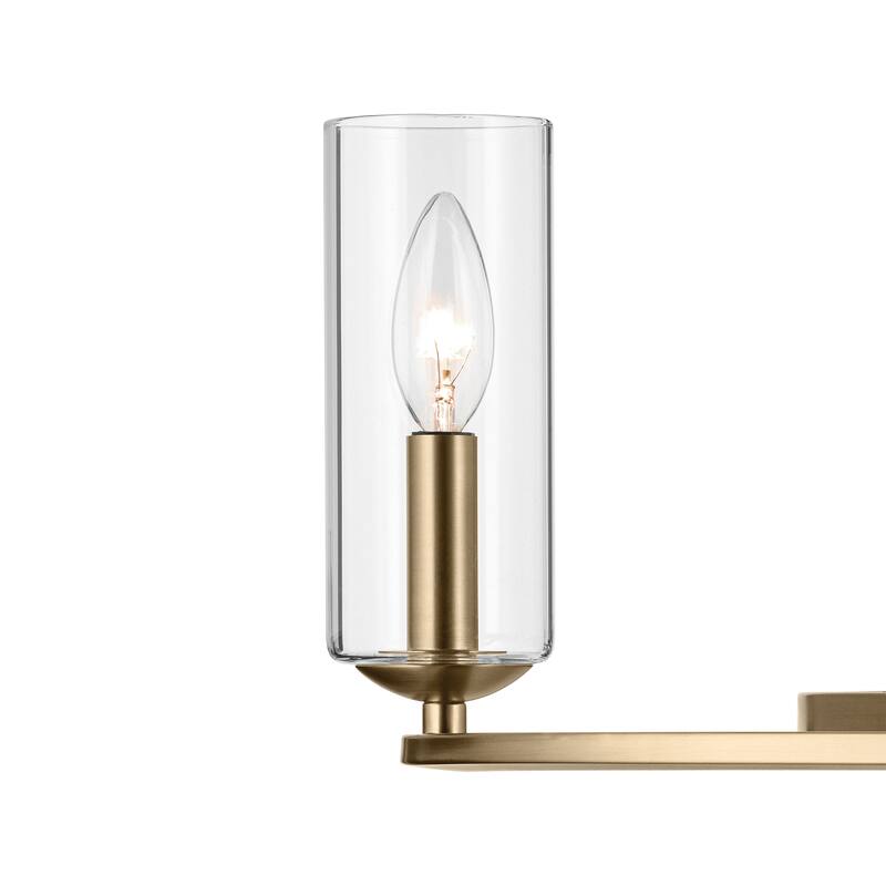 Harpin 37.75 Inch 6 Light Chandelier with Clear Glass in Champagne Bronze