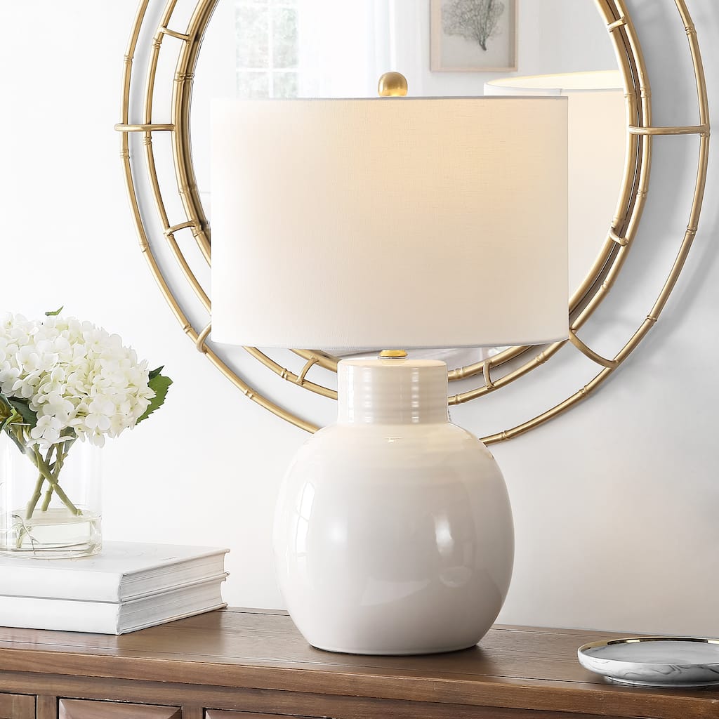 SAFAVIEH Lighting Nidia 24-inch Ceramic LED Table Lamp - 15" W x 15" L x 24" H - 15Wx15Dx24H