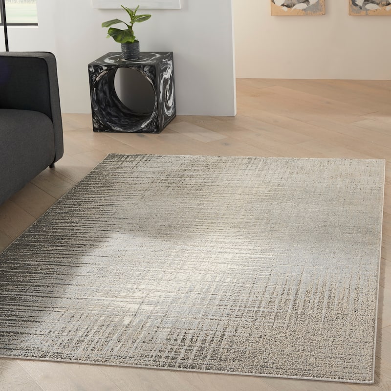Nourison Marmara Contemporary Abstract Area Rug - 5'3" x 7'3" - Grey/Ivory - Rectangle