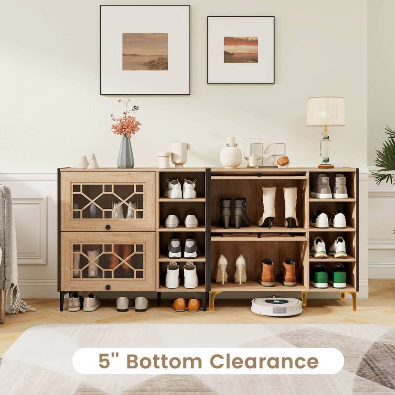 Costway Shoe Storage Cabinet with Flip Doors Adjustable and Removable - See Details