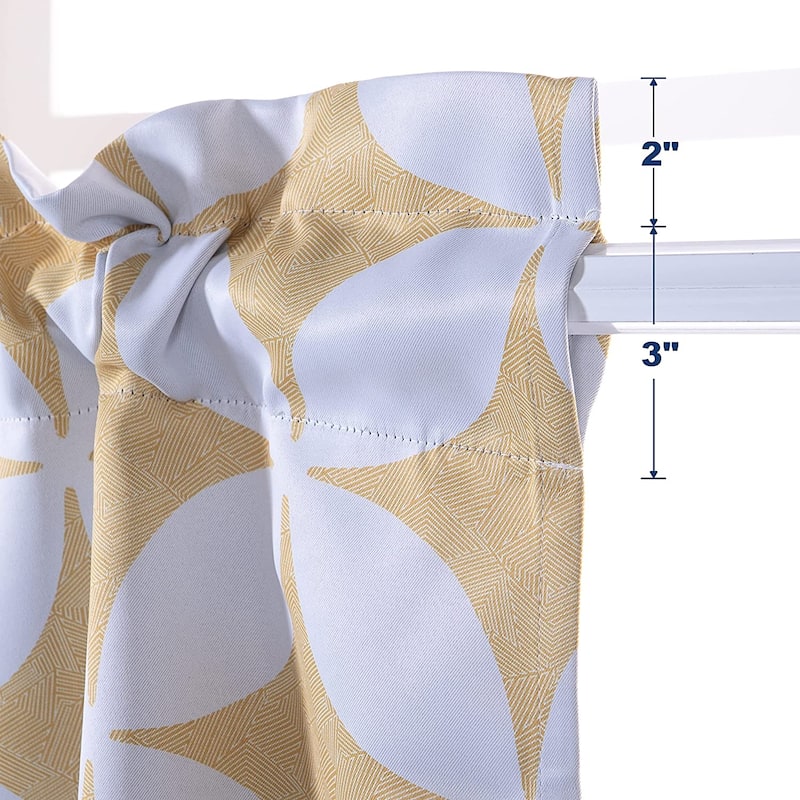 DriftAway Amelia Geo Round Circle Star Pattern Room Darkening Scalloped Swag Curtains - 33" Width X 60" Length