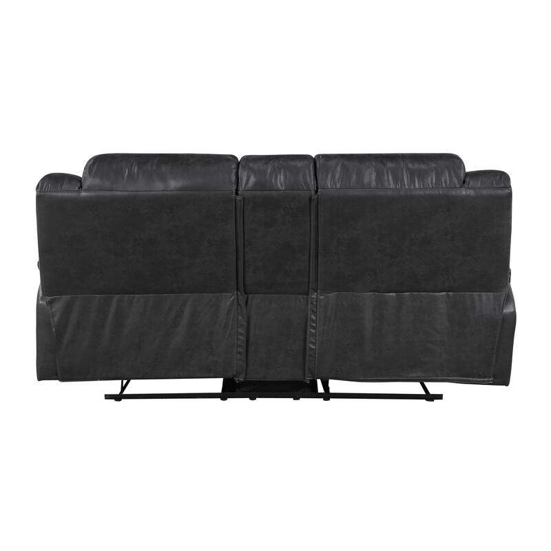 Alonzo 81" Polished Microfiber Manual Double Reclining Loveseat