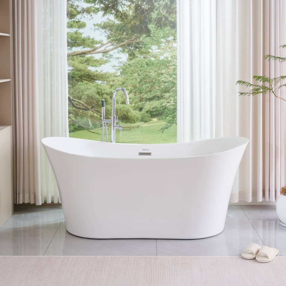 Vanity Art 67 inch Acrylic Freestanding Soaking Bathtub