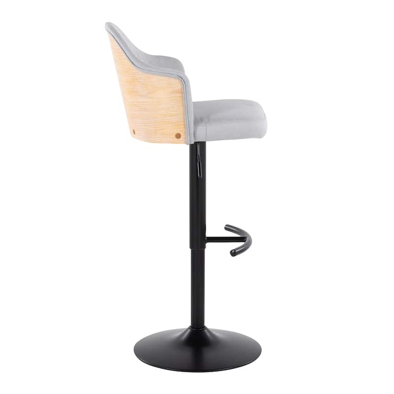 Carson Carrington Valsatra Adjustable Bar Stool with Rounded T Footrest (Set of 2)