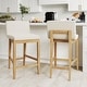 preview thumbnail 92 of 115, Gracie Modern Bar Stool, Boucle Upholstered Chair and Brushed Wooden Legs Set of 2 - Cream Boucle/Warm Pine - Counter Height