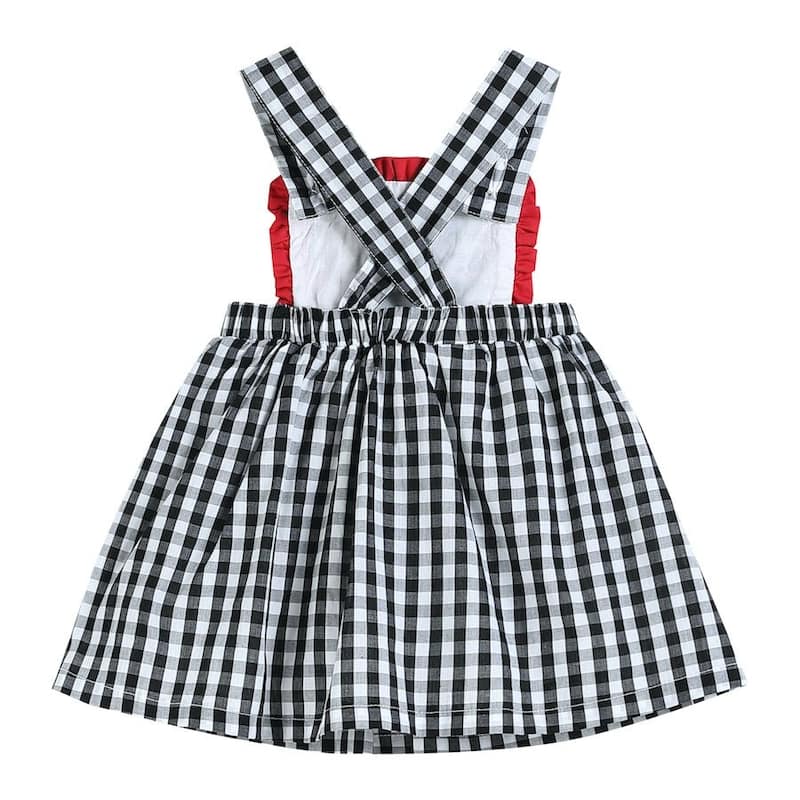Lil Cactus Black Gingham Barn Scene Jumper Dress