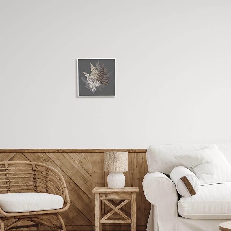 Stupell Botanical Fern Leaves Modern Layered Nature Design Framed Wall Art, Design by House of Rose