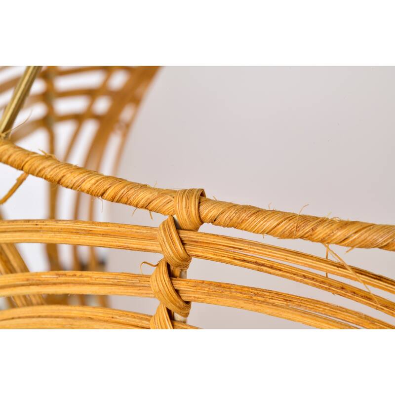 Caddie 15 Inch Opaque Glass Shade Rattan Woven Pendant 1-Light
