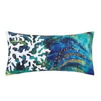 SoArtSi Beachy Blue Throw Pillow with Insert and Washable Zippered Cov