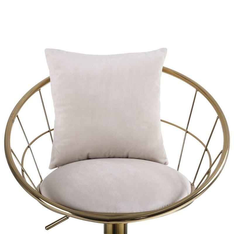 velvet bar chair, pure gold plated, 360 degree rotation, adjustable height,Suitable for dinning room and barset of 2