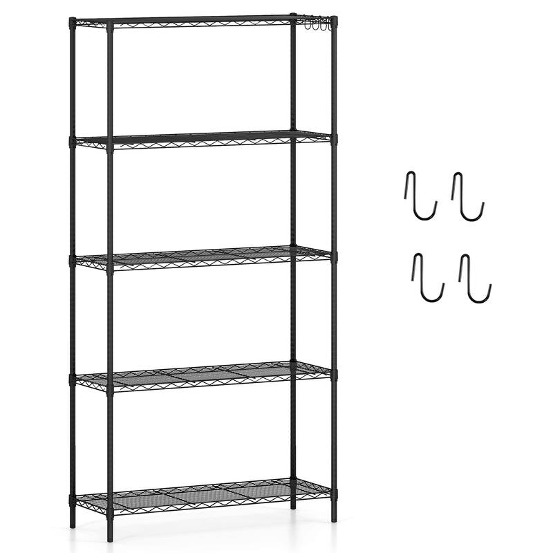 Gymax 5-Tier Metal Storage Shelving Unit w/V-Shaped Wire Rack for Home